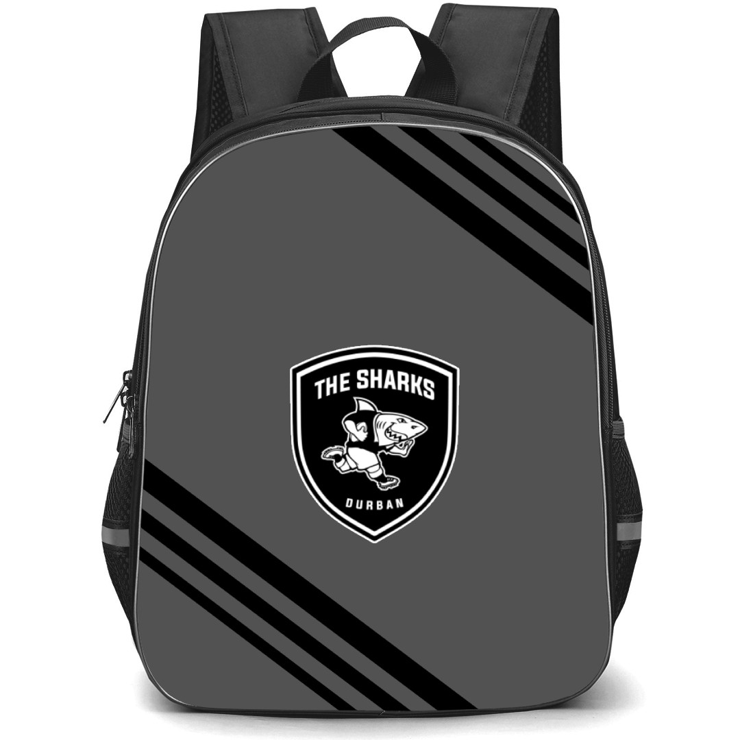 Cronulla Sutherland District Rugby League Football Club Ltd Sharks Backpack School Bag StudentPack - Large Logo With Stripe