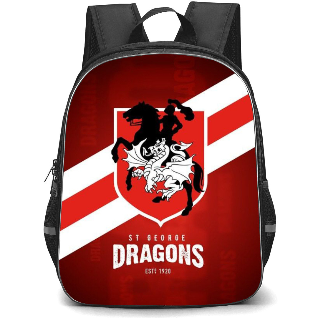 St. George Illawarra Rugby League Football Club Pty Limited Backpack School Bag StudentPack - Logo Red And White Stripe Poster