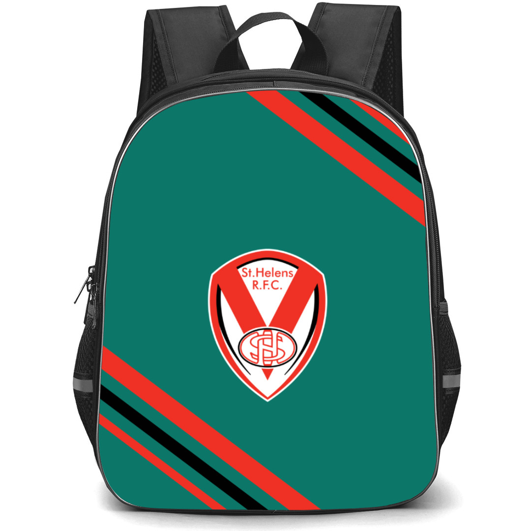 St Helens Rugby Football Club Backpack School Bag StudentPack - Large Logo With Stripe