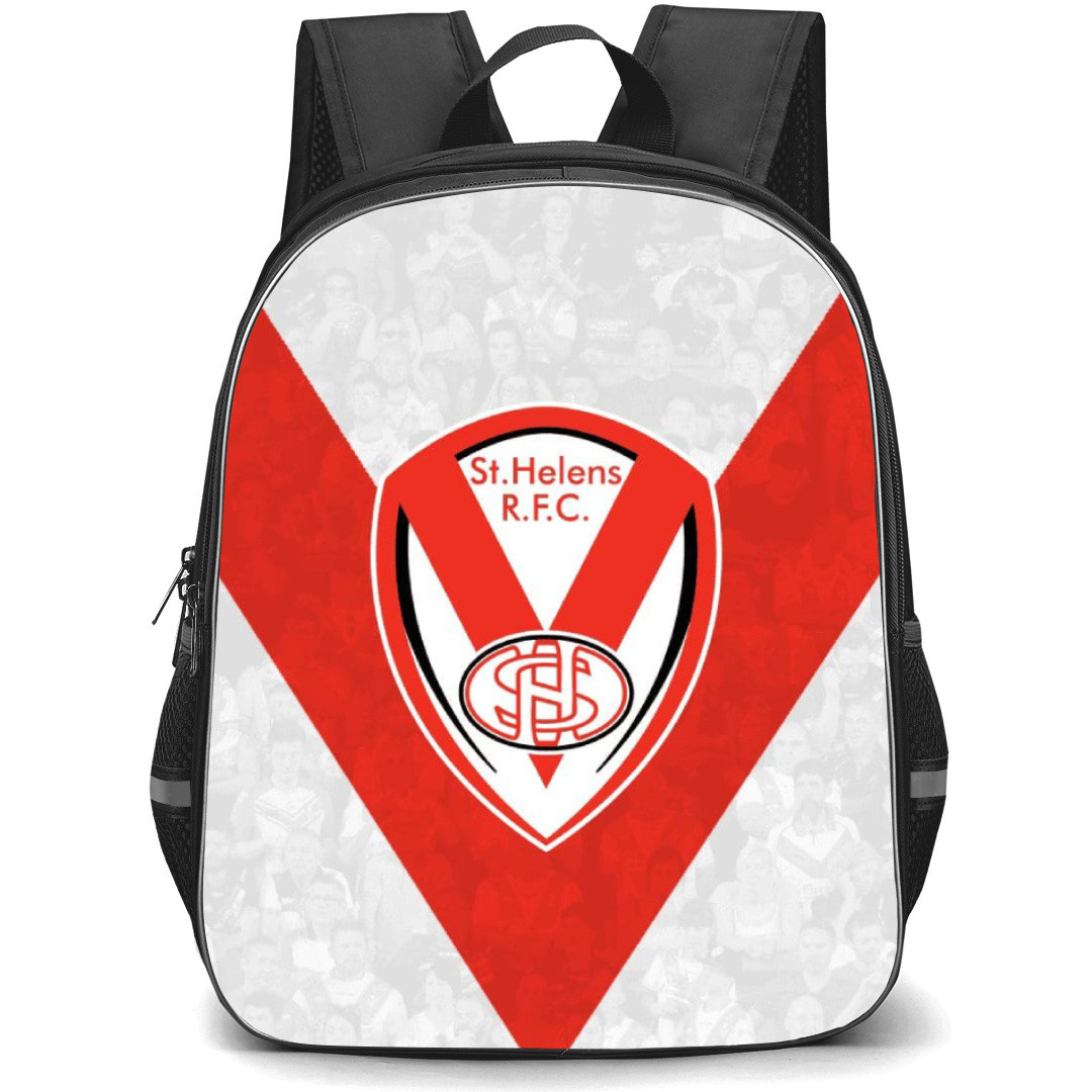 St Helens Rugby Football Club Backpack School Bag StudentPack - Logo Red And White Crowd Poster
