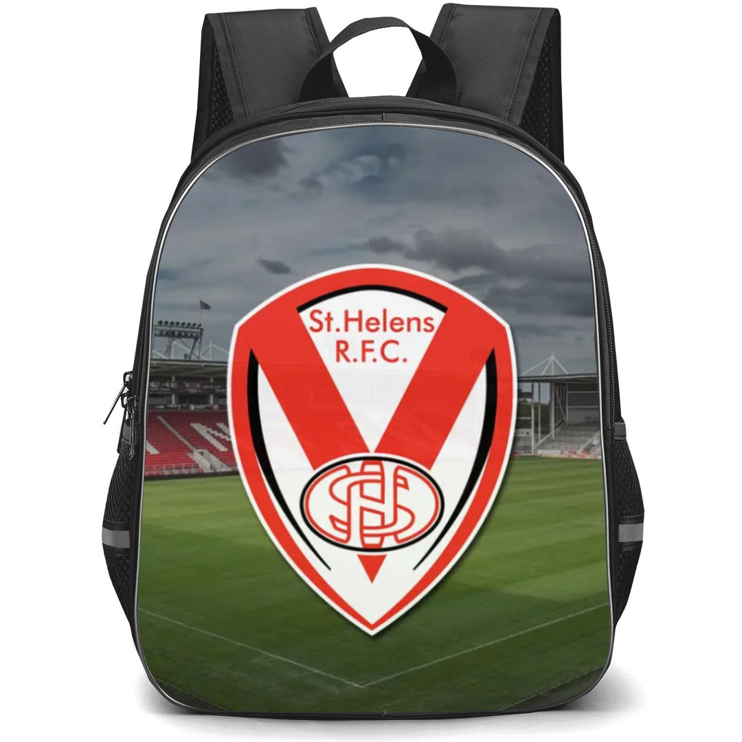 St Helens Rugby Football Club Backpack School Bag StudentPack - Logo Stadium Background