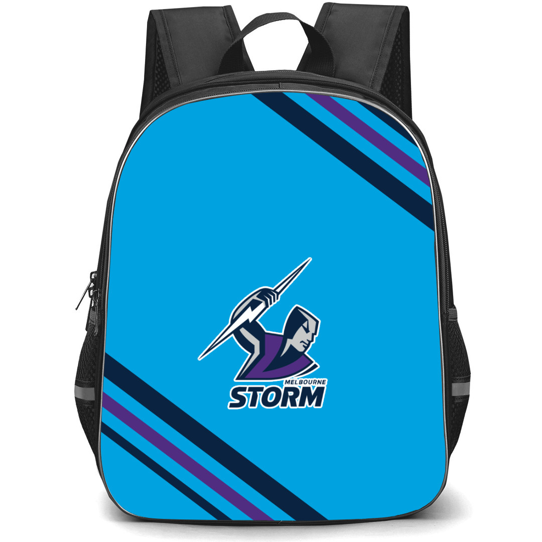 Melbourne Storm Rugby League Club Backpack School Bag StudentPack - Large Logo With Stripe