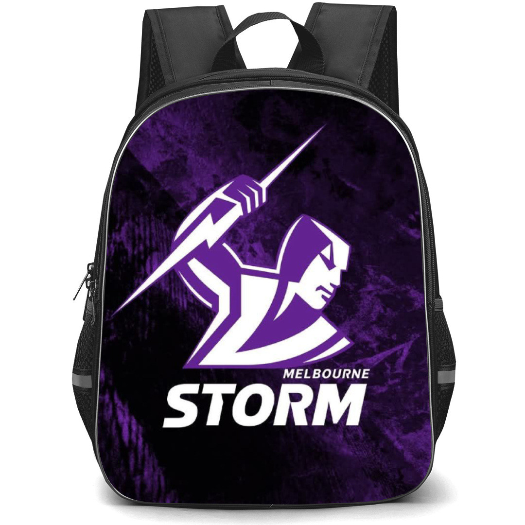 Melbourne Storm Rugby League Club Backpack School Bag StudentPack - Logo Purple Abstract Background