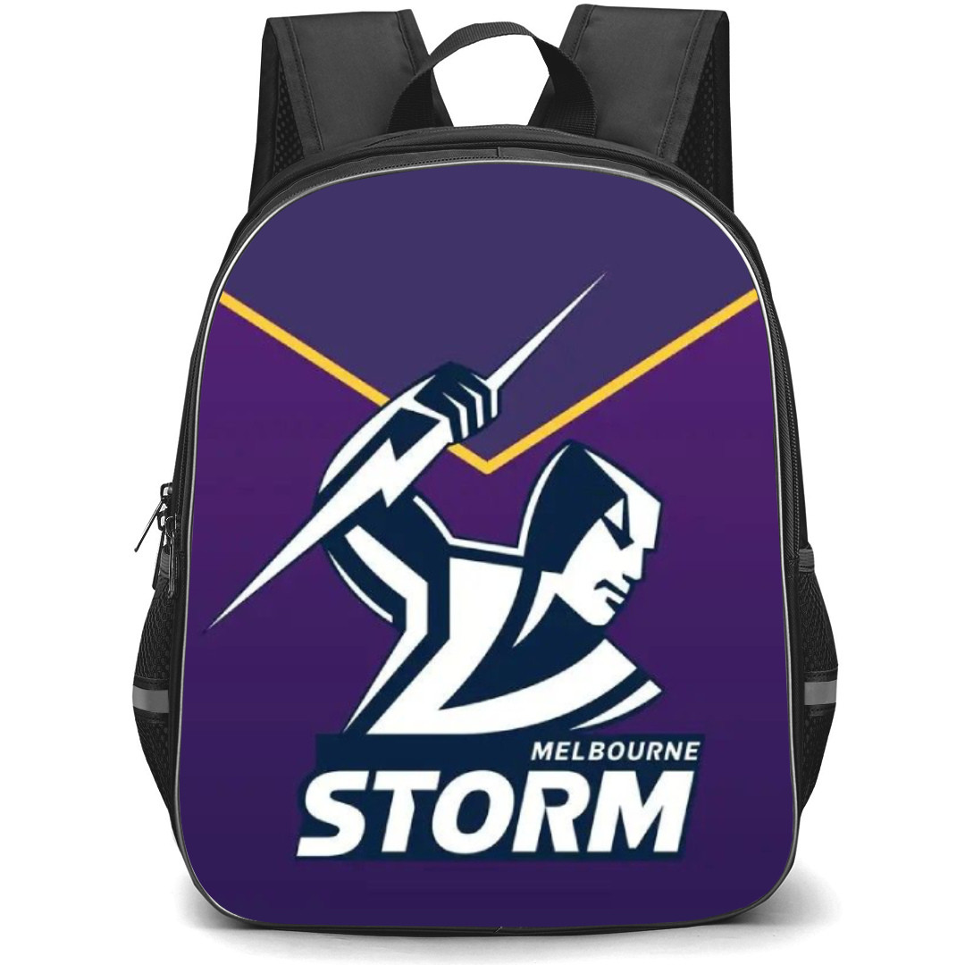 Melbourne Storm Rugby League Club Backpack School Bag StudentPack - Logo Purple Background Poster