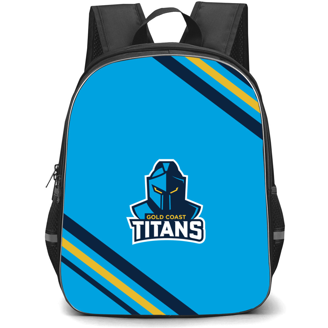 Gold Coast Titans Backpack School Bag StudentPack - Large Logo With Stripe
