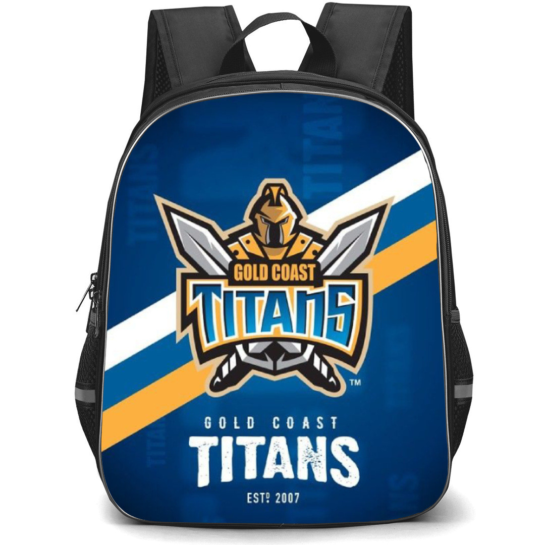 Gold Coast Titans Backpack School Bag StudentPack - Logo Blue And Yellow Stripe Poster