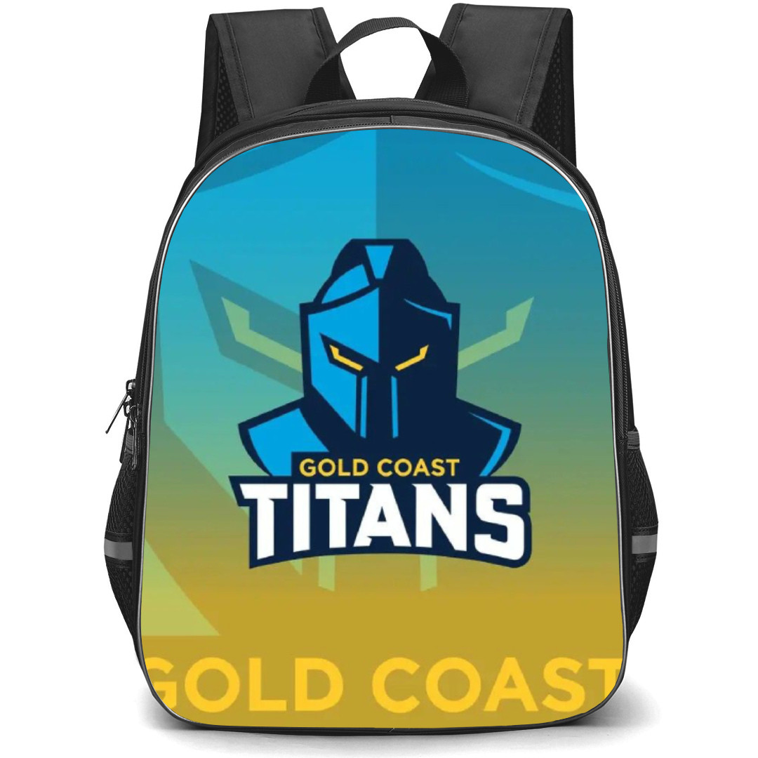 Gold Coast Titans Backpack School Bag StudentPack - Logo Overlay Gradient Background