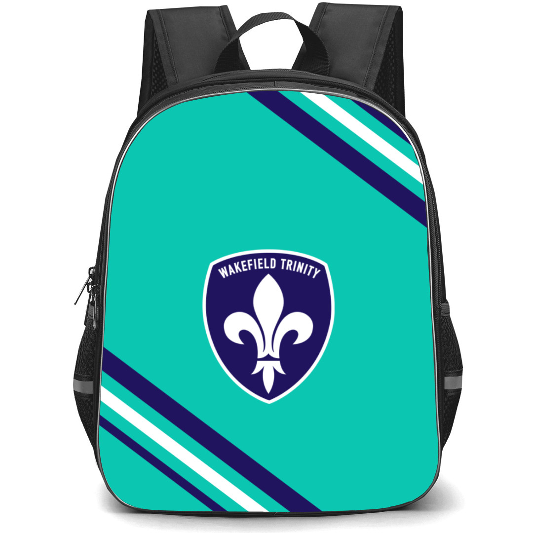 Wakefield Trinity Rugby League Football Club Backpack School Bag StudentPack - Large Logo With Stripe