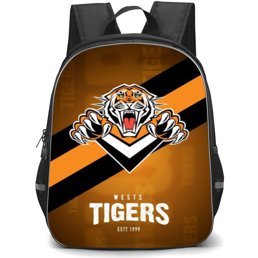 Wests Tigers Rugby League Football Club Backpack School Bag StudentPack - Logo Orange Black Stripe Poster