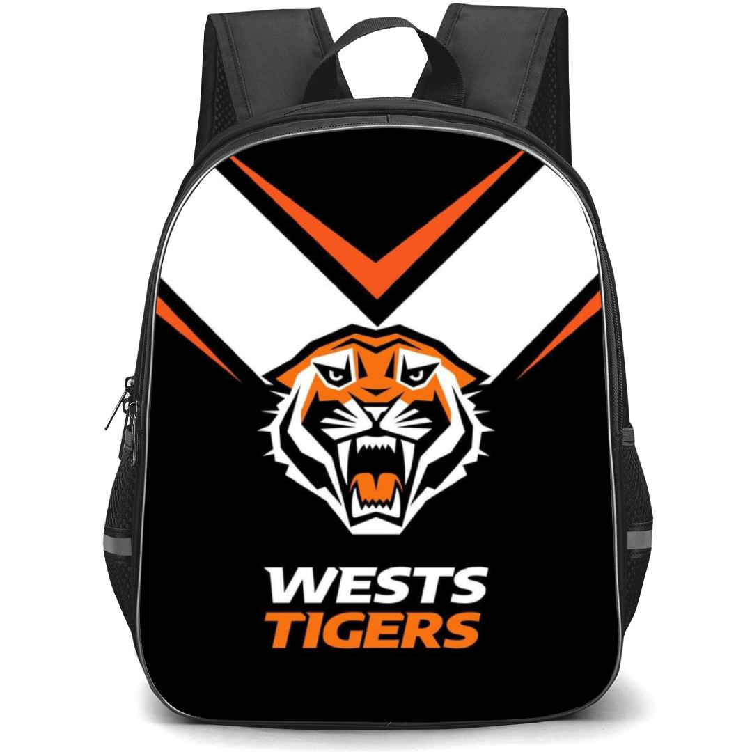 Wests Tigers Rugby League Football Club Backpack School Bag StudentPack - Logo White And Black Poster