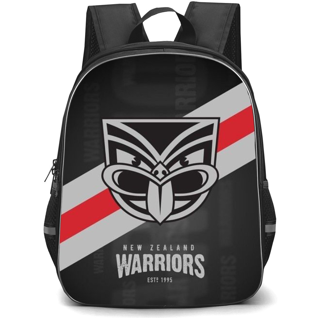 New Zealand Warriors Limited Backpack School Bag StudentPack - Logo Gray And Red Stripe Poster