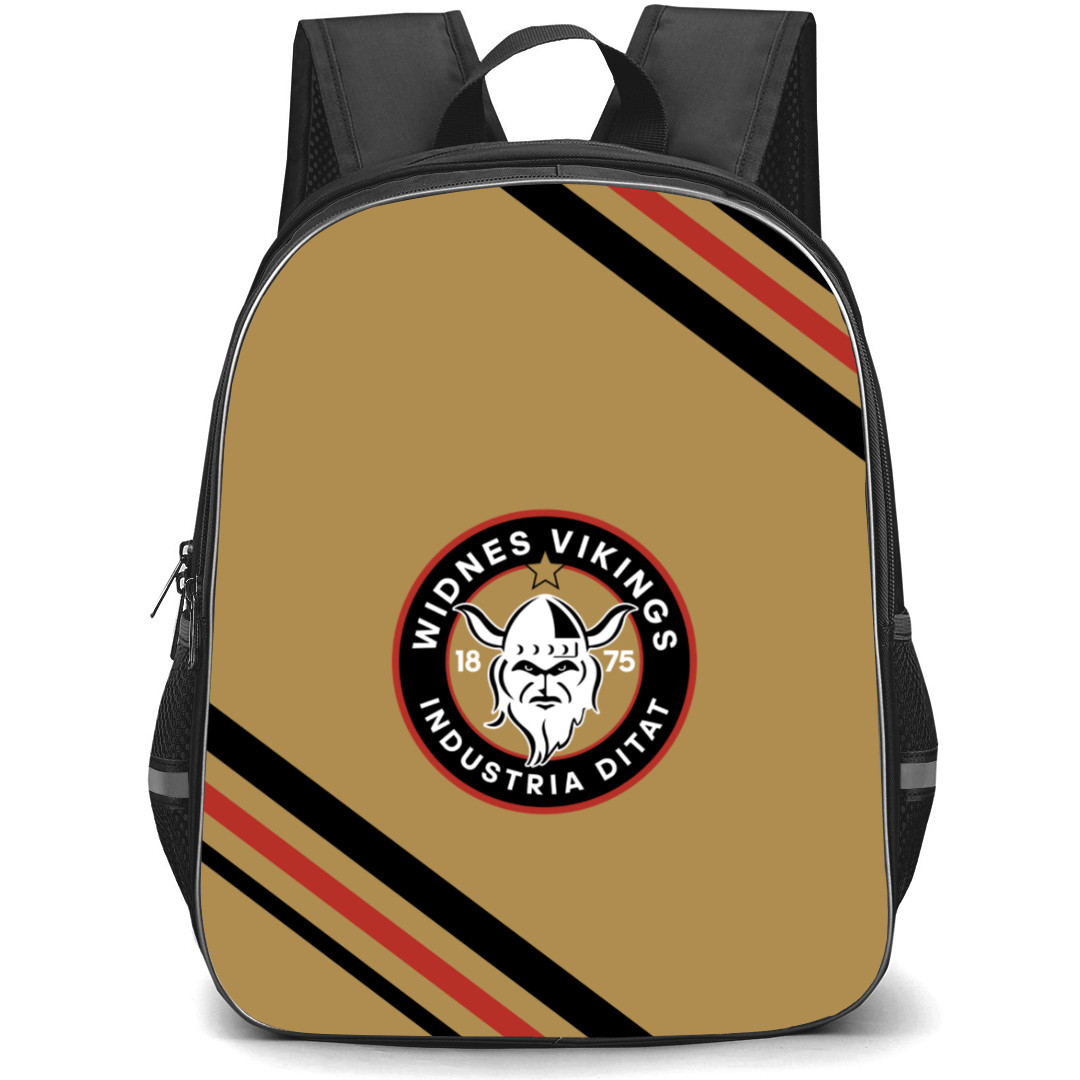 Widnes Vikings Rugby League Football Club Backpack School Bag StudentPack - Large Logo With Stripe
