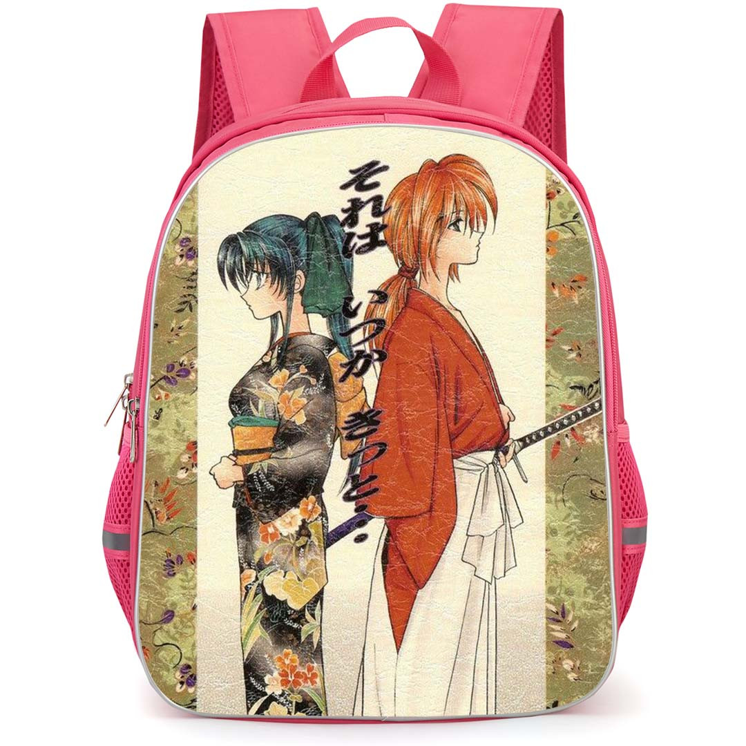 Rurouni Kenshin Kenshin Himura Backpack StudentPack - Kenshin Himura And Kaoru Kamiya Vintage Poster Art