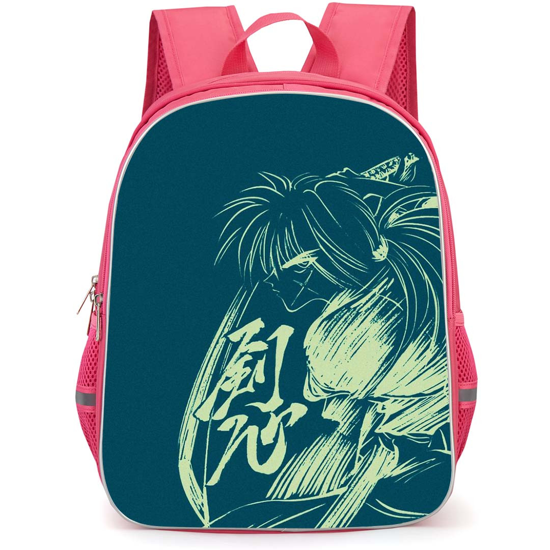 Rurouni Kenshin Kenshin Himura Backpack StudentPack - Kenshin Himura Line Art Blue Background