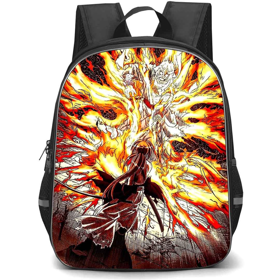 Rurouni Kenshin Kenshin Himura Backpack StudentPack - Kenshin Himura Vs Makoto Shishio Fighting Manga Art