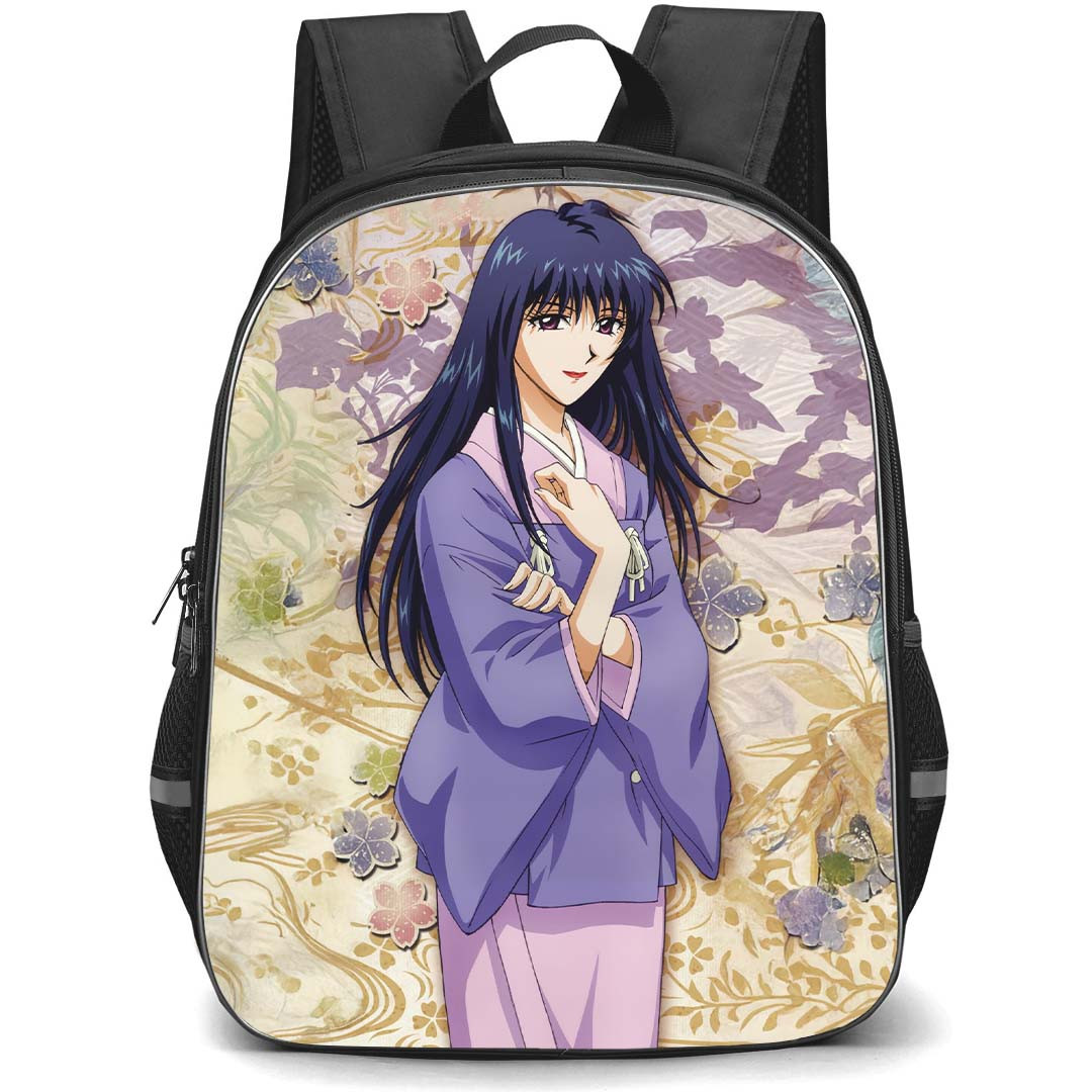 Rurouni Kenshin Backpack StudentPack - Megumi Takani Portrait On Floral Background