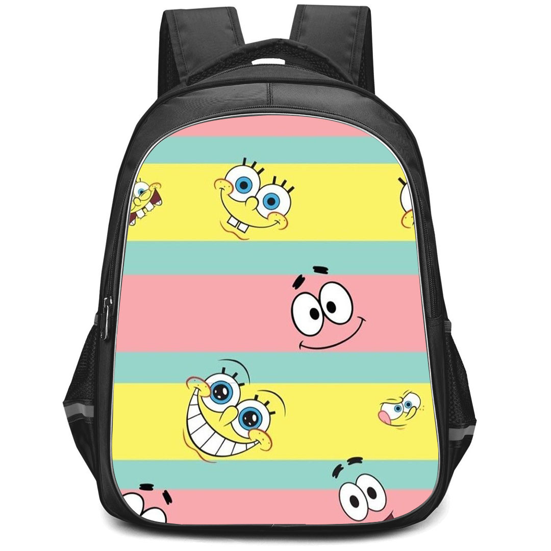 SpongeBob Backpack StudentPack - SpongeBob Emoji On Pink Yellow Background