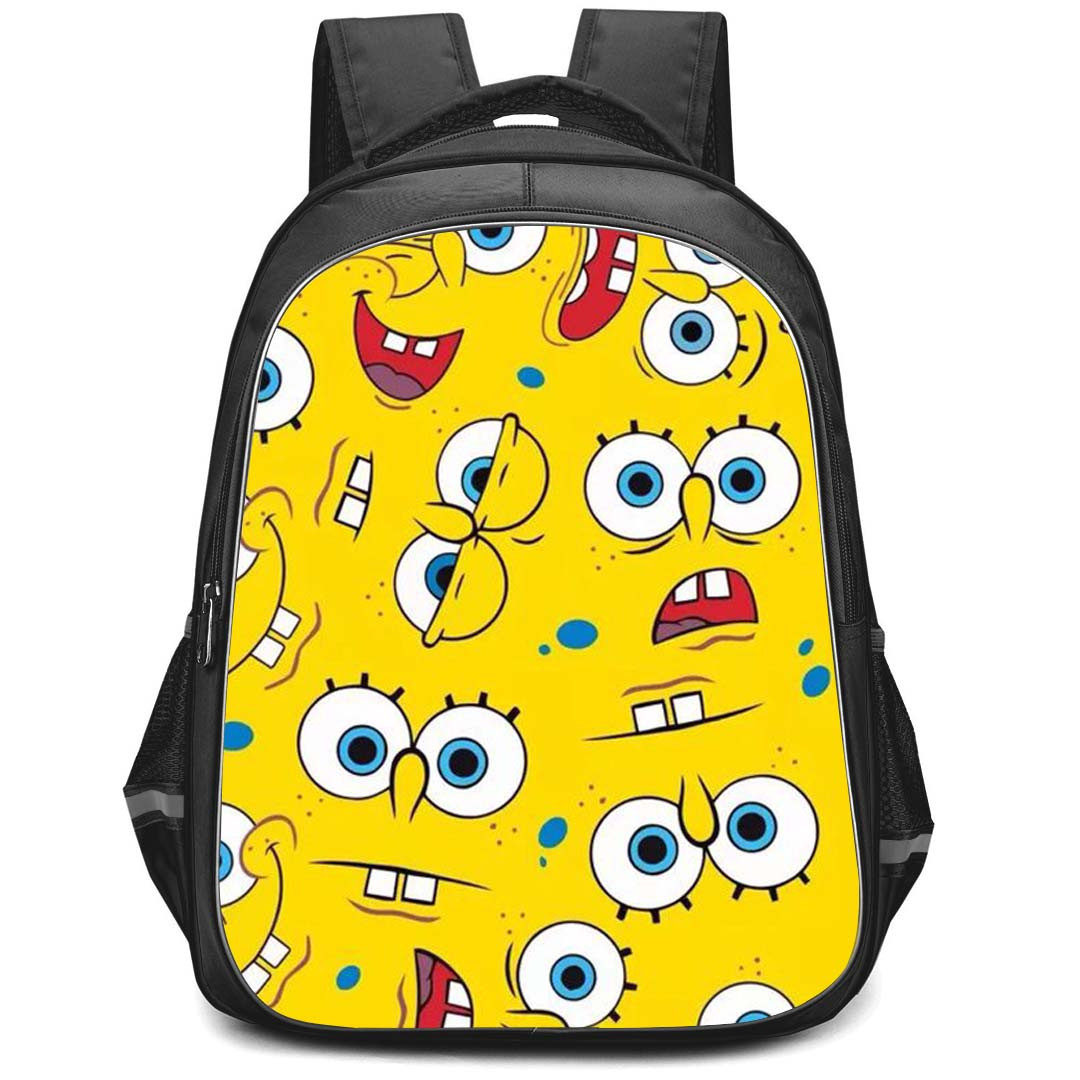 SpongeBob Backpack StudentPack - SpongeBob Faces On Yellow Background