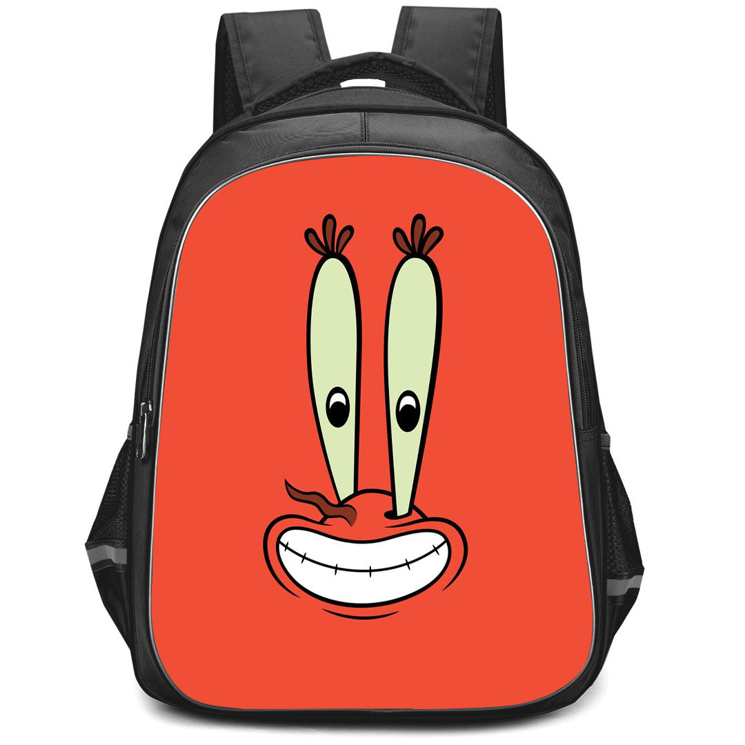 SpongeBob Mr Krabs Backpack StudentPack - Mr Krabs Big Face On Red Background
