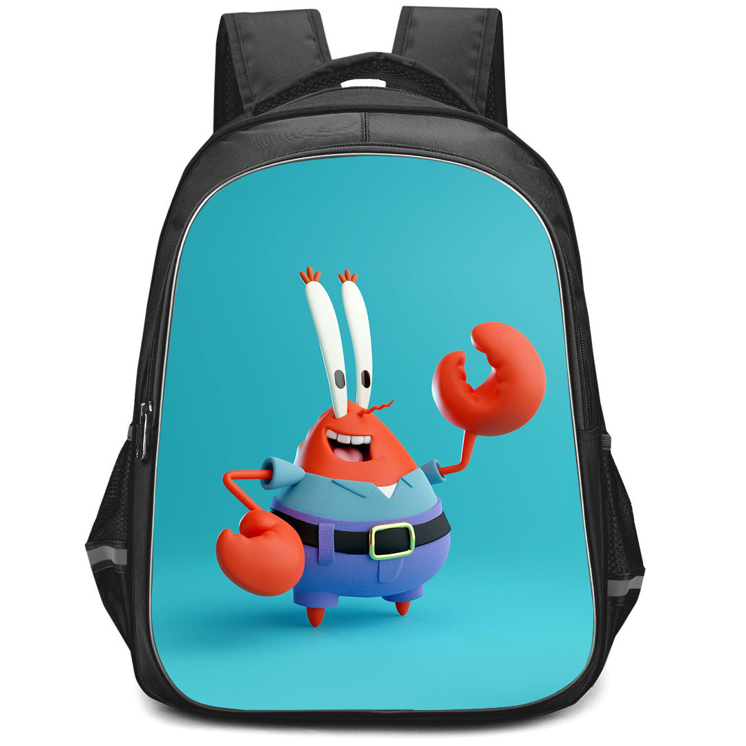 SpongeBob Mr Krabs Backpack StudentPack - Mr Krabs Standing On Blue Background