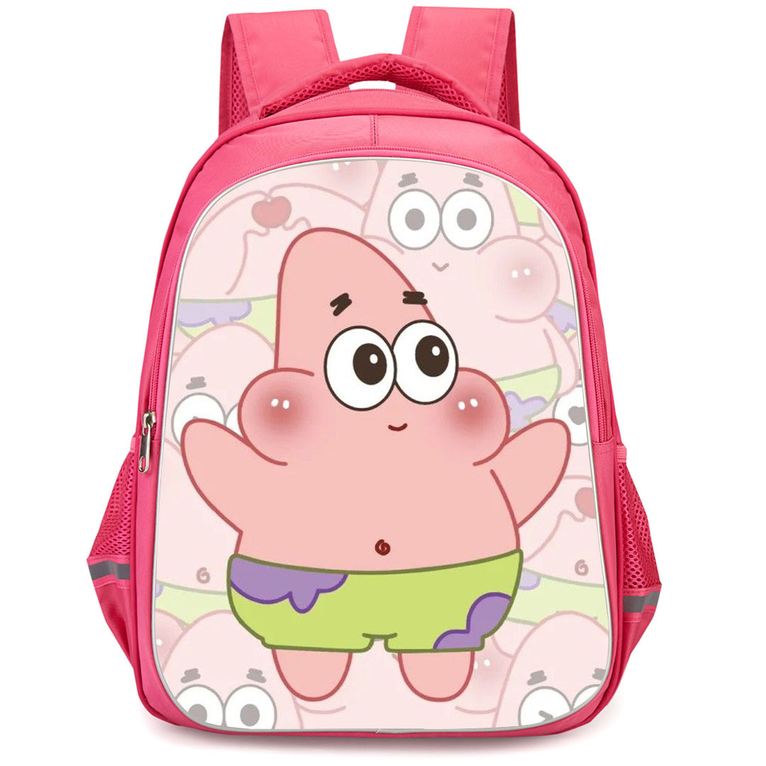 SpongeBob Patrick Star Backpack StudentPack - Patrick Star Standing On Pattern Art