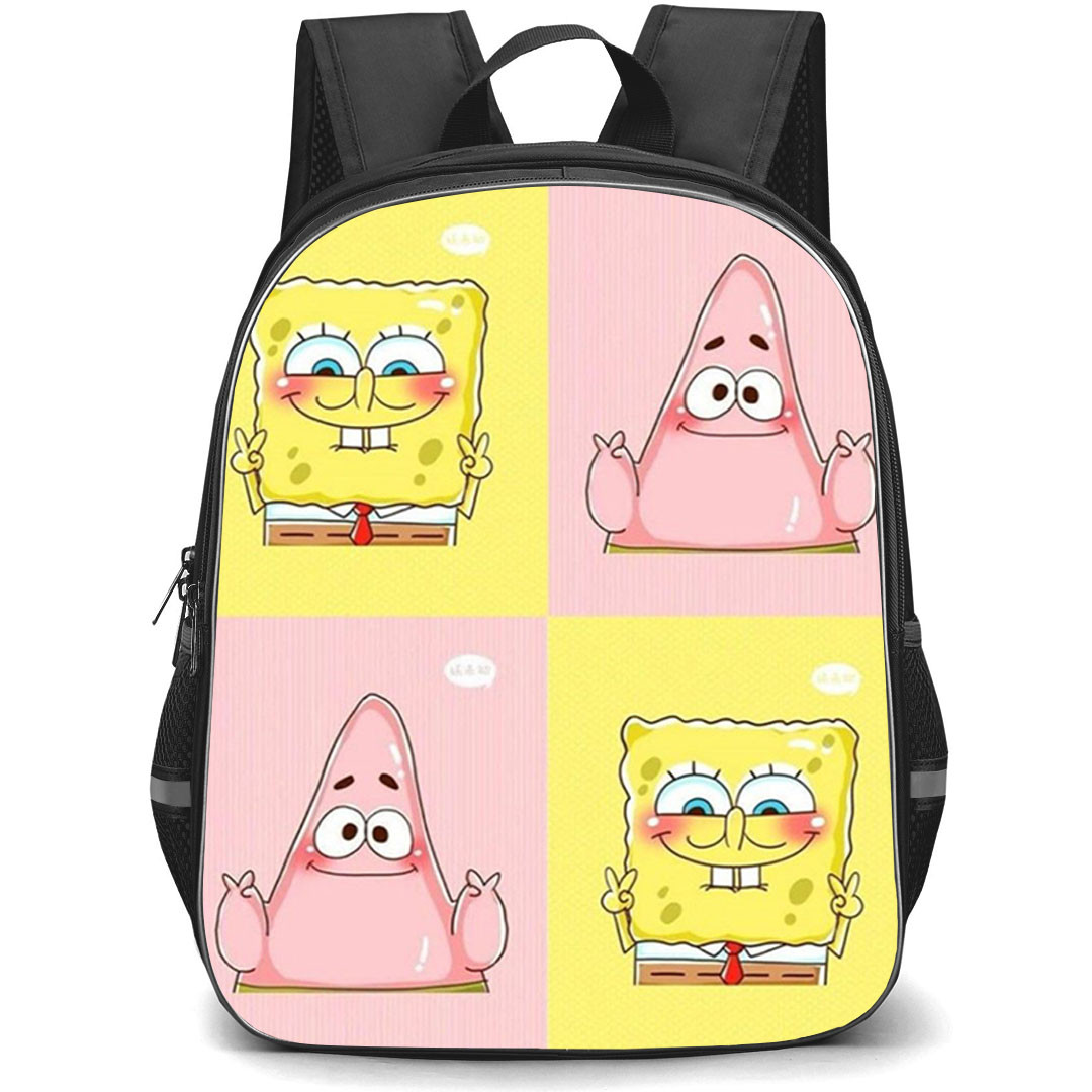 SpongeBob Backpack StudentPack - SpongeBob And Patrick Portrait Yellow And Pink Background