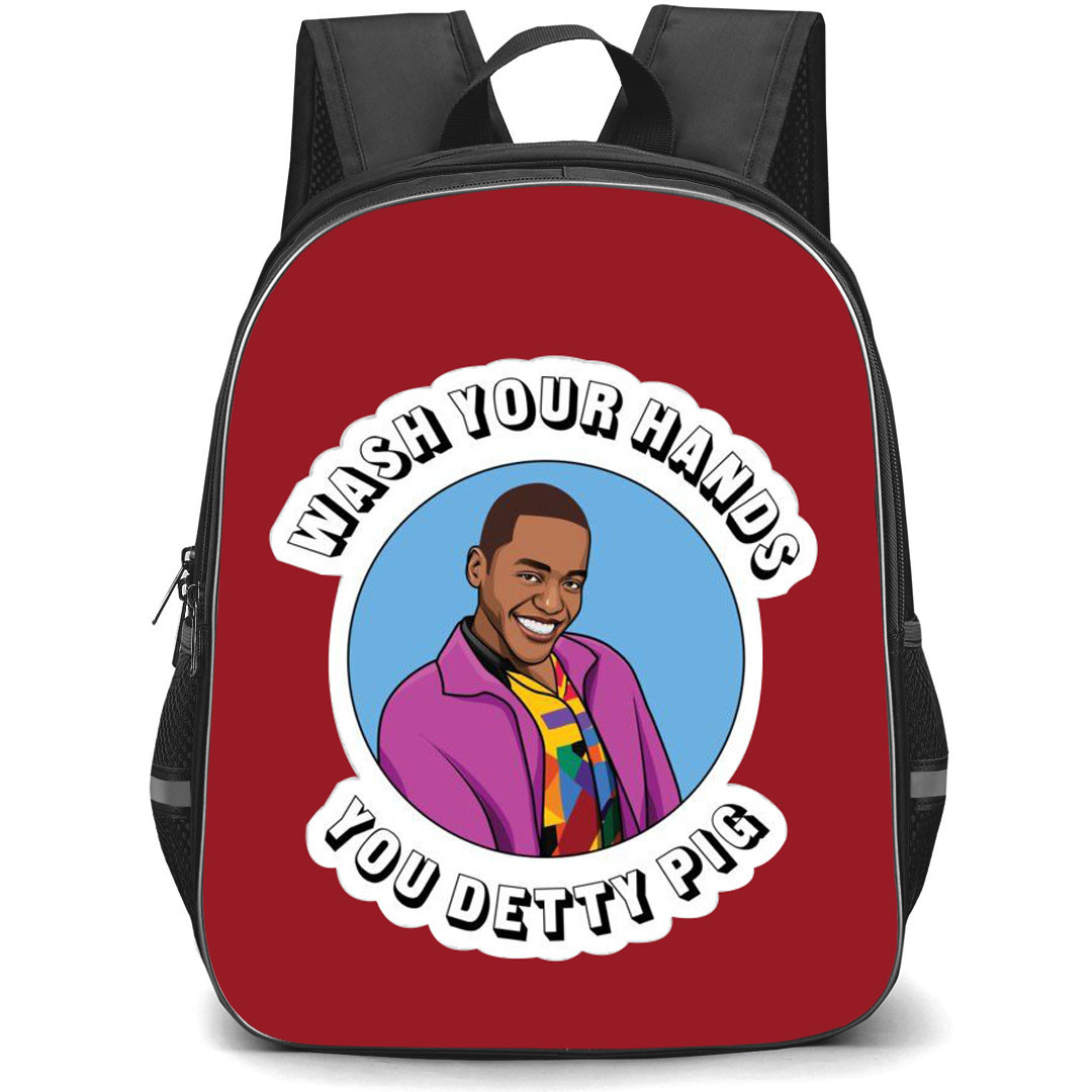Sex Education Eric Effiong Backpack StudentPack - Eric Effiong Sticker Quote Wash Your Hand Red Background