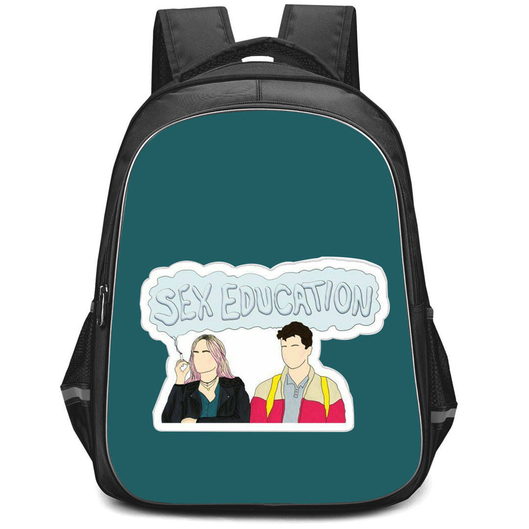 Sex Education Backpack StudentPack - Sex Education Maeve And Otis Minimalist Sticker On Green Background