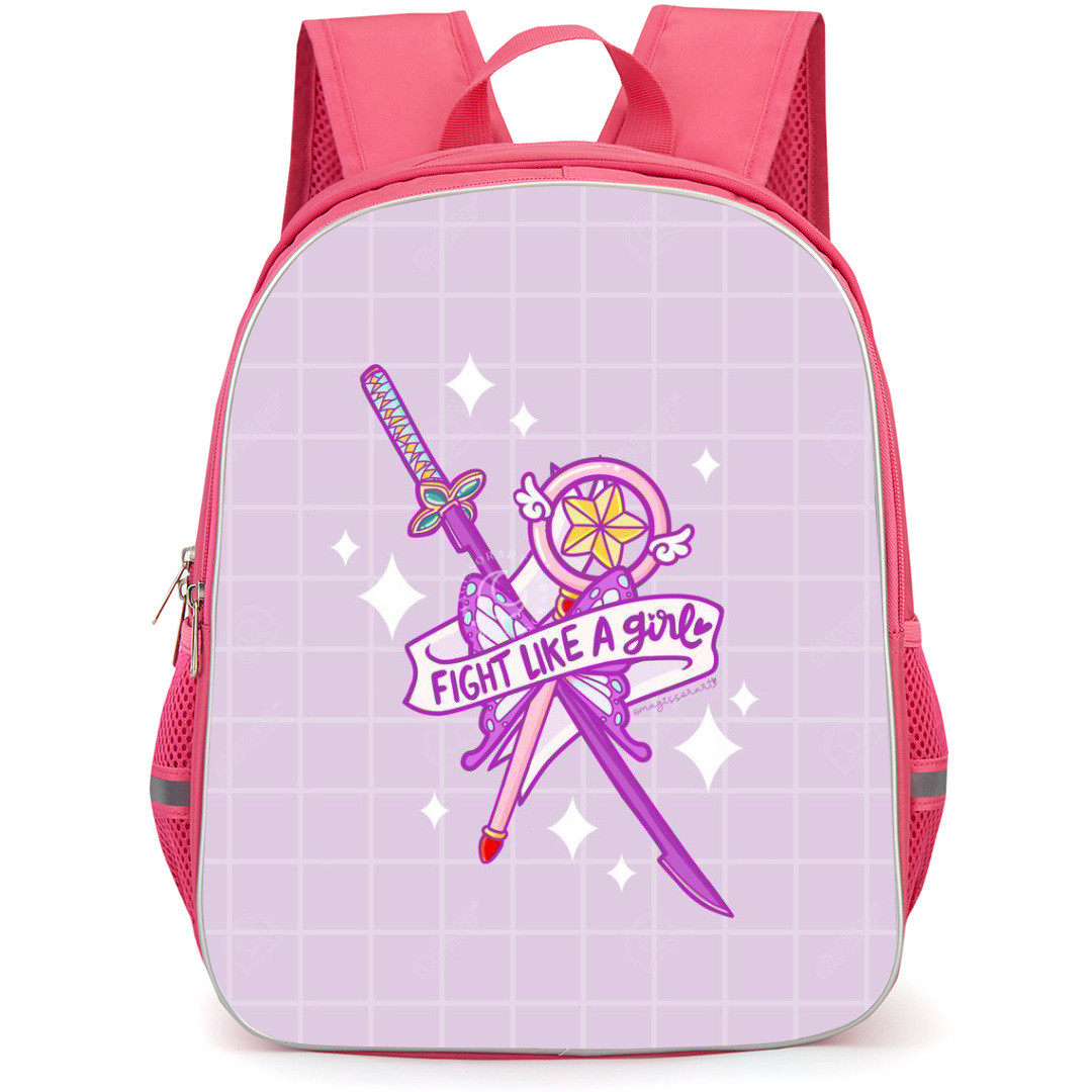 Sailor Moon Backpack StudentPack - Sailor Moon Fight Like A Girl Purple Background