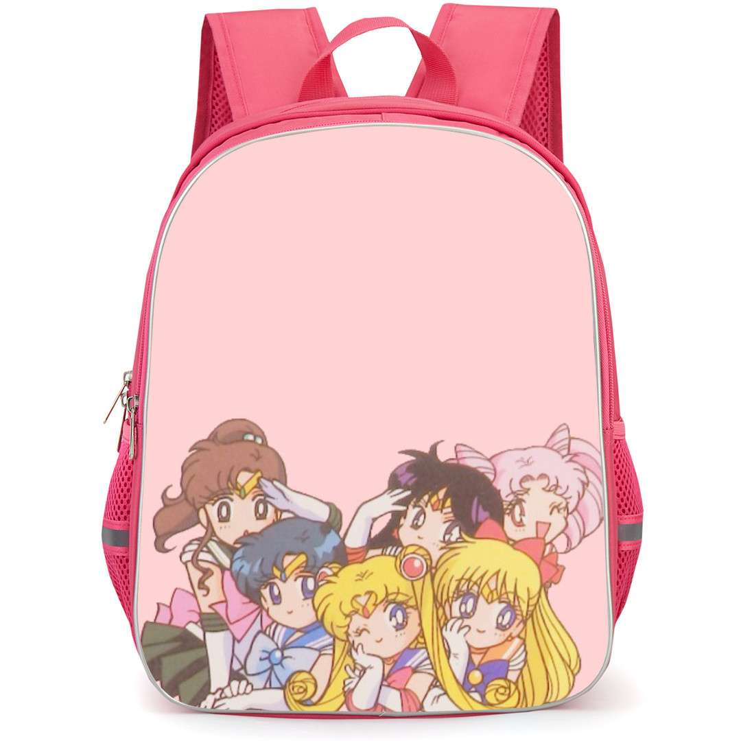 Sailor Moon Backpack StudentPack - Sailor Moon Group On Pink Background