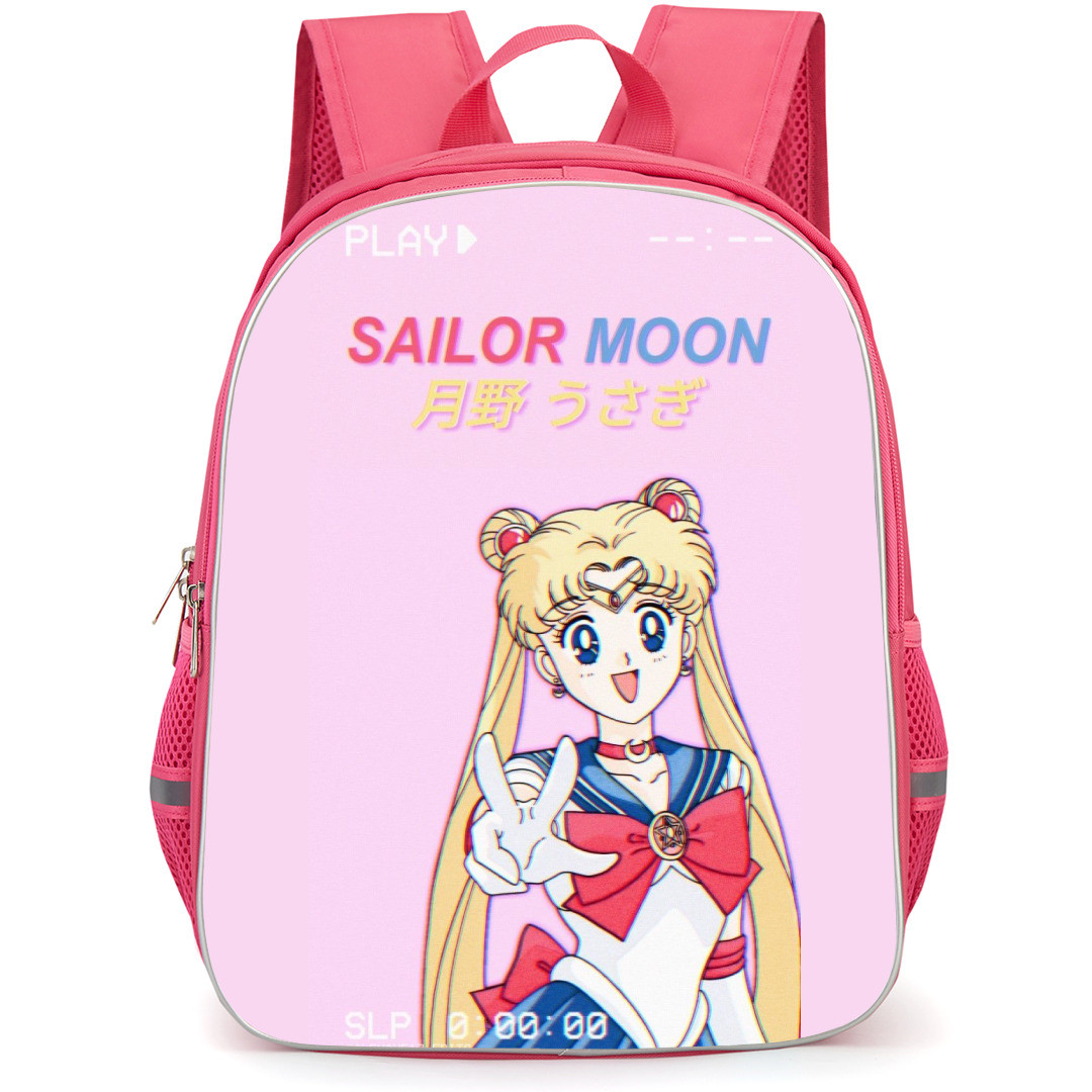 Sailor Moon Backpack StudentPack - Sailor Moon Standing On Pink Background