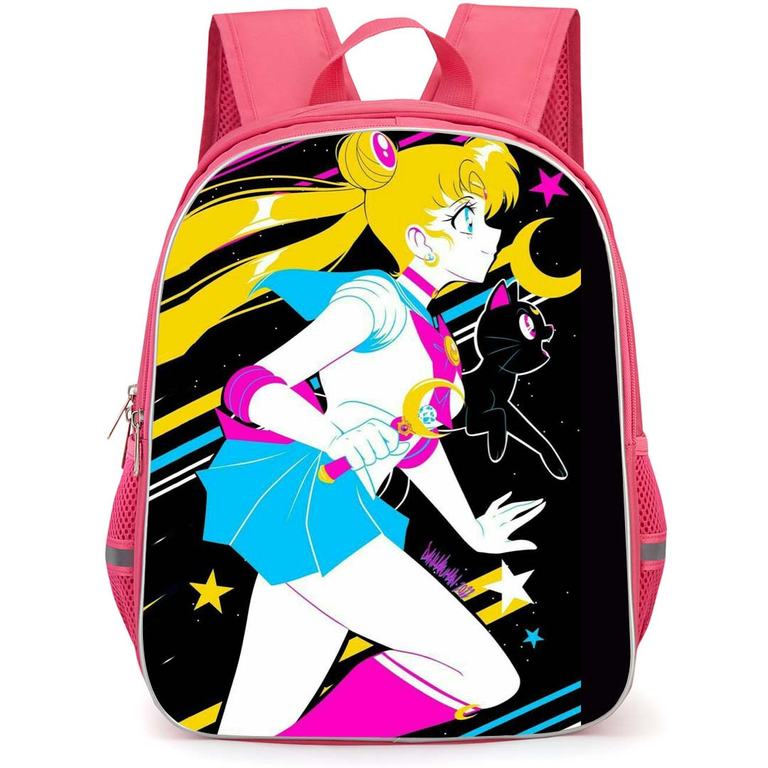 Sailor Moon Backpack StudentPack - Sailor Moon And Luna Flying Poster