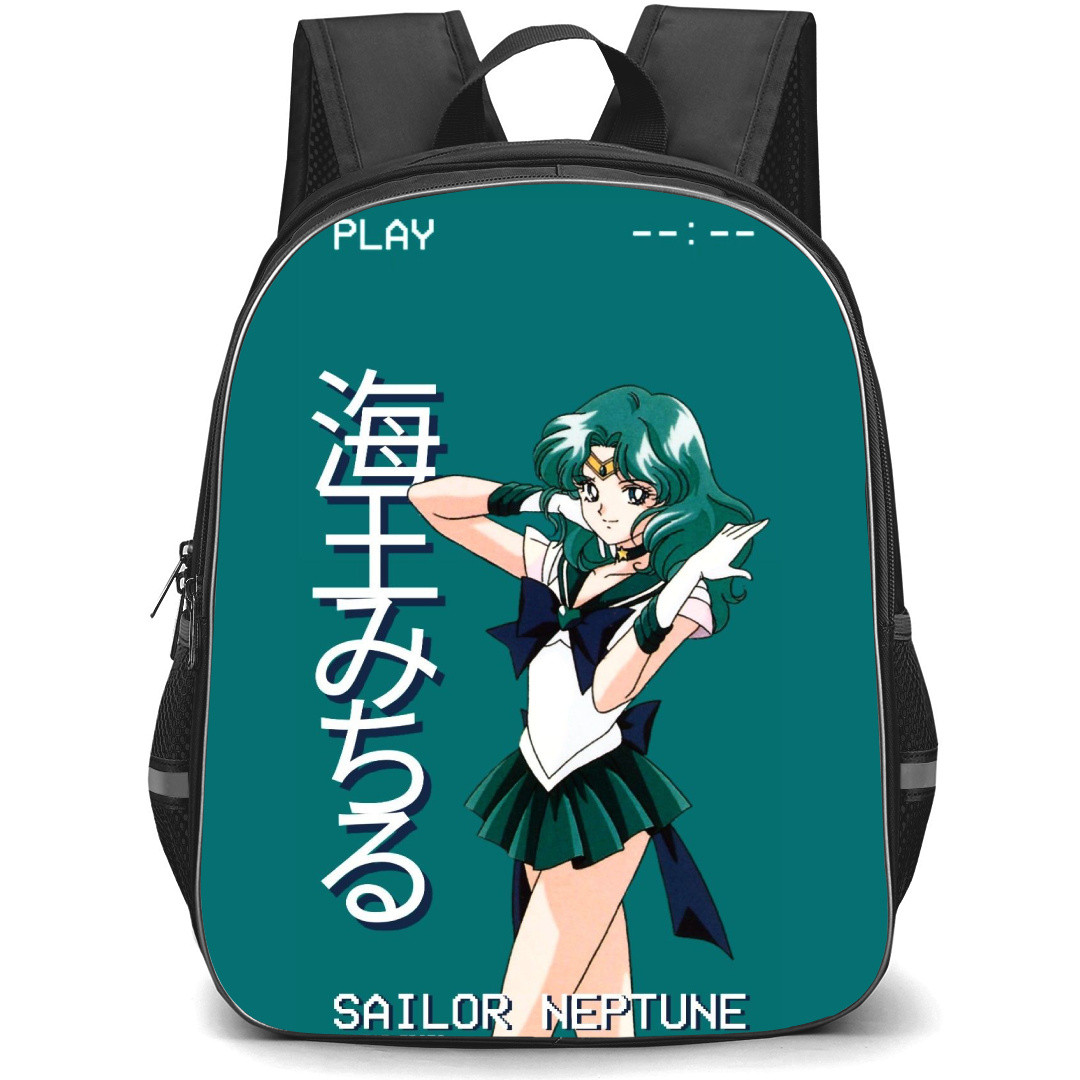 Sailor Moon Neptune Backpack StudentPack - Sailor Neptune Standing On Green Background