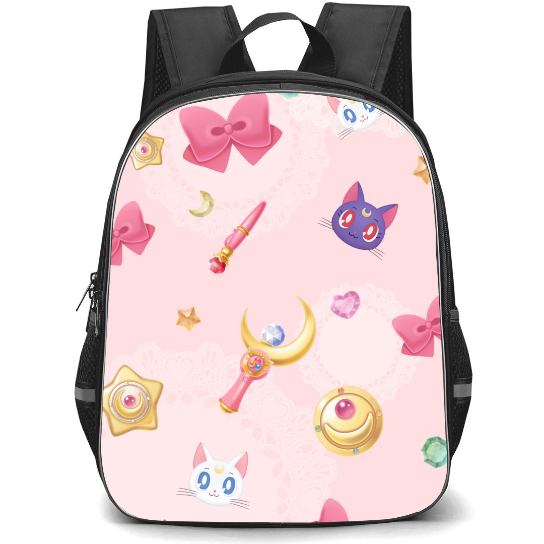 Sailor Moon Backpack StudentPack - Sailor Moon Pattern Art On Pink Background