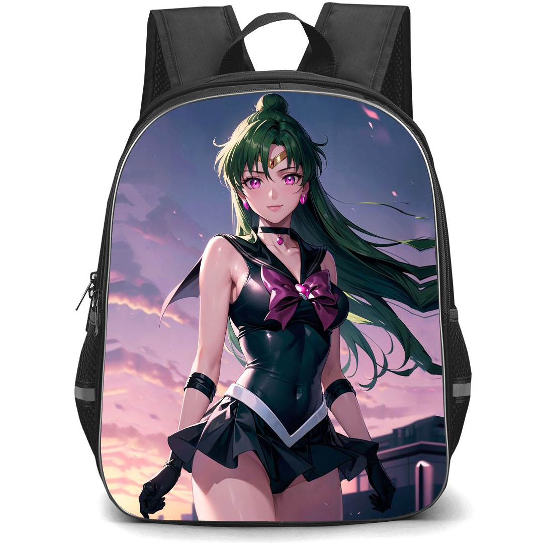 Sailor Moon Sailor Pluto Backpack StudentPack - Sailor Moon Sailor Pluto Standing On Twilight Background