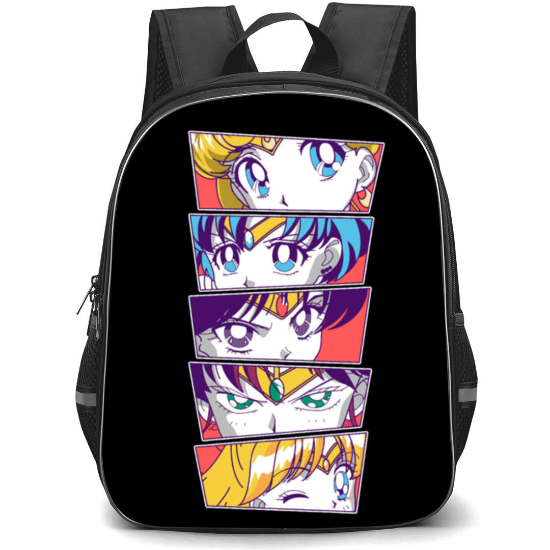 Sailor Moon Backpack StudentPack - Sailor Scouts On Black Background