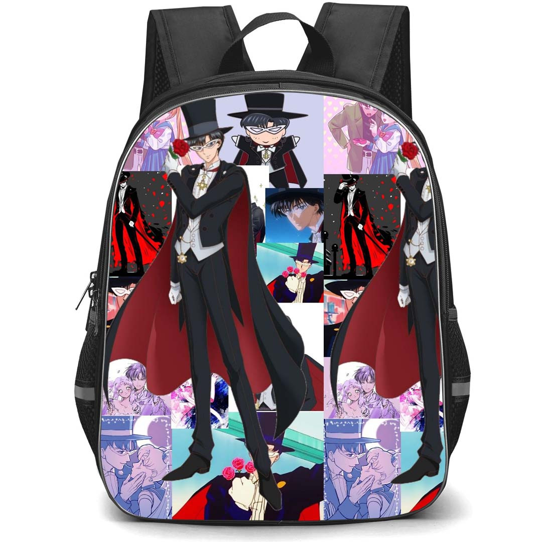 Sailor Moon Tuxedo Mask Backpack StudentPack - Sailor Moon Tuxedo Mask Collage Poster