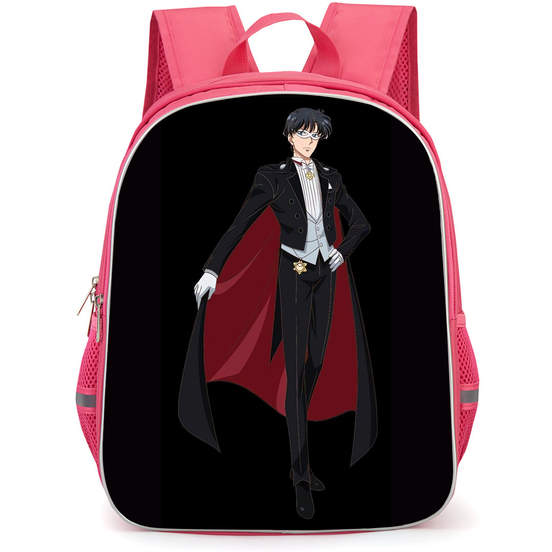Sailor Moon Tuxedo Mask Backpack StudentPack - Sailor Moon Tuxedo Mask Standing On Black Background