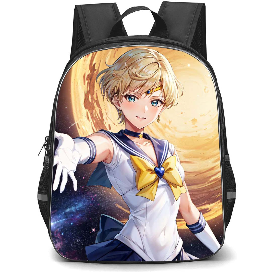 Sailor Moon Sailor Uranus Backpack StudentPack - Sailor Moon Sailor Uranus Standing On Galaxy Background