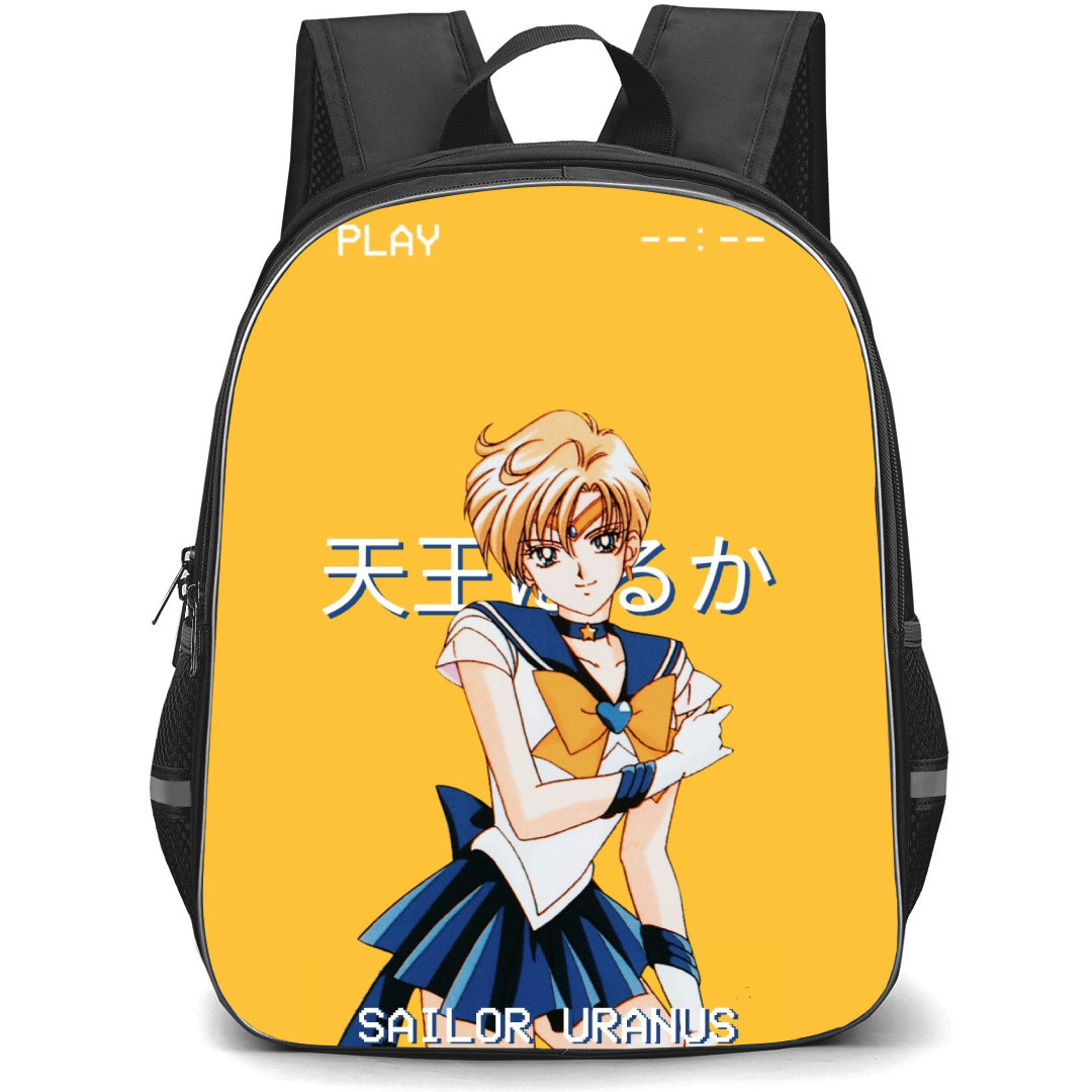 Sailor Moon Uranus Backpack StudentPack - Sailor Uranus Standing On Yellow Background