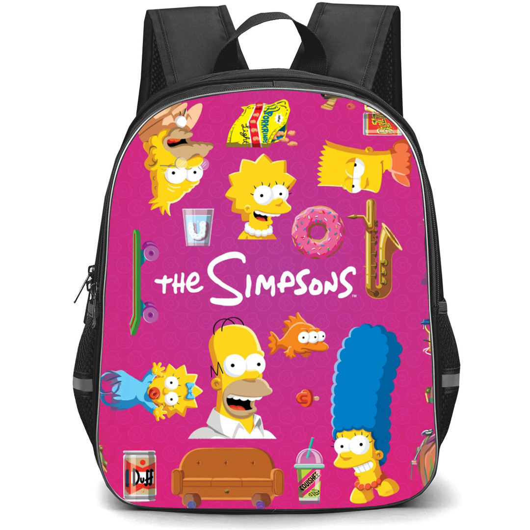 The Simpsons Backpack School Bag StudentPack - The Simpsons Characters Things Collage Poster