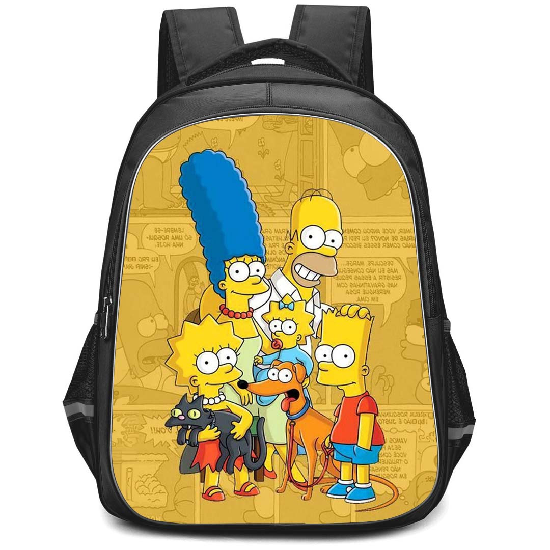 The Simpsons Backpack StudentPack - The Simpsons Family On Comic Background