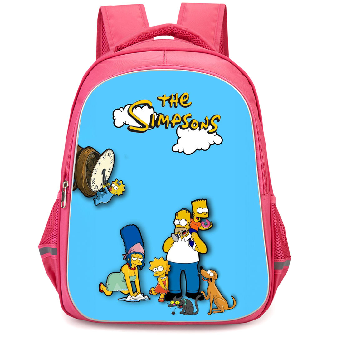 The Simpsons Backpack StudentPack - The Simpsons Family On Blue Background