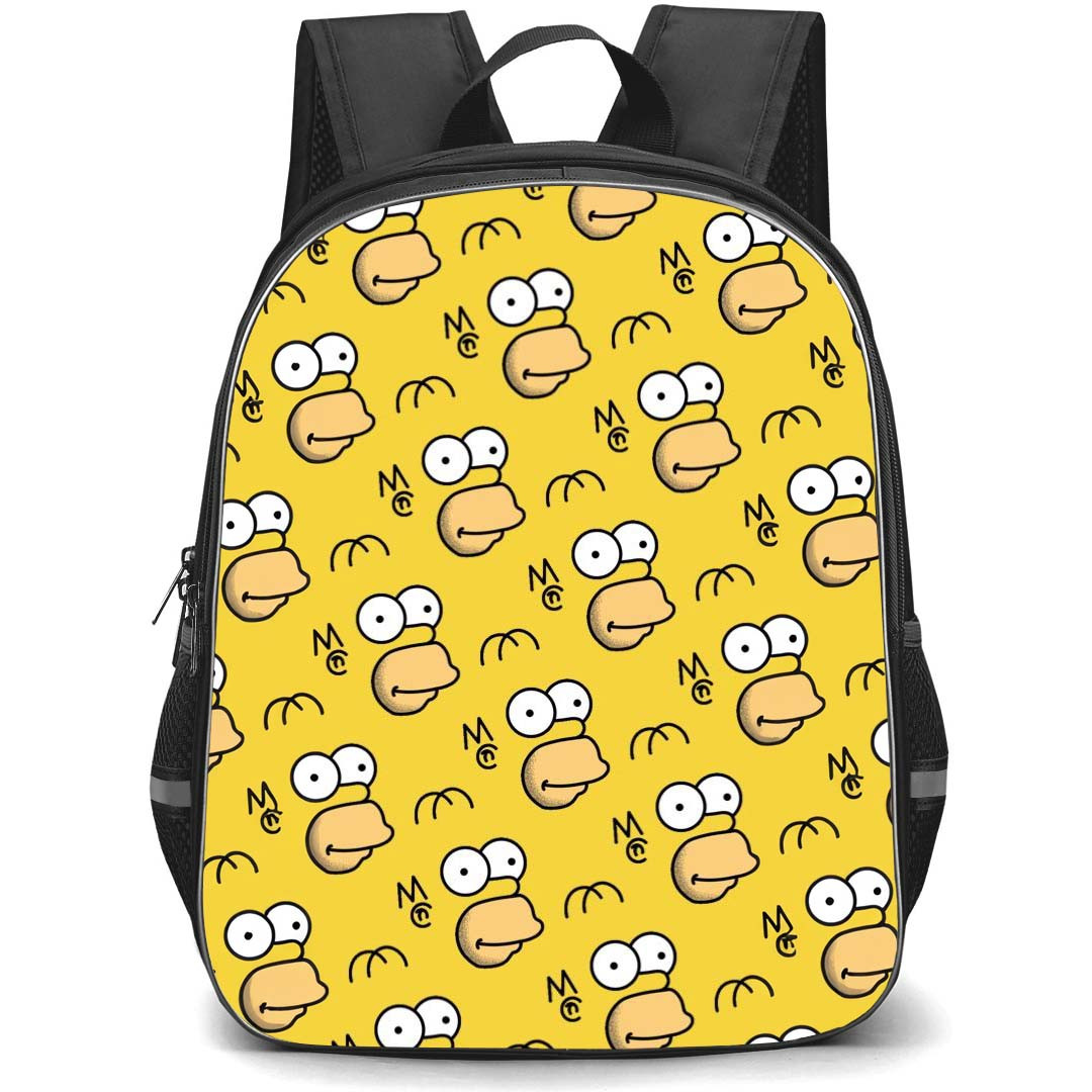 The Simpsons Homer Backpack StudentPack - Homer Avatar Pattern Art On Yellow Background