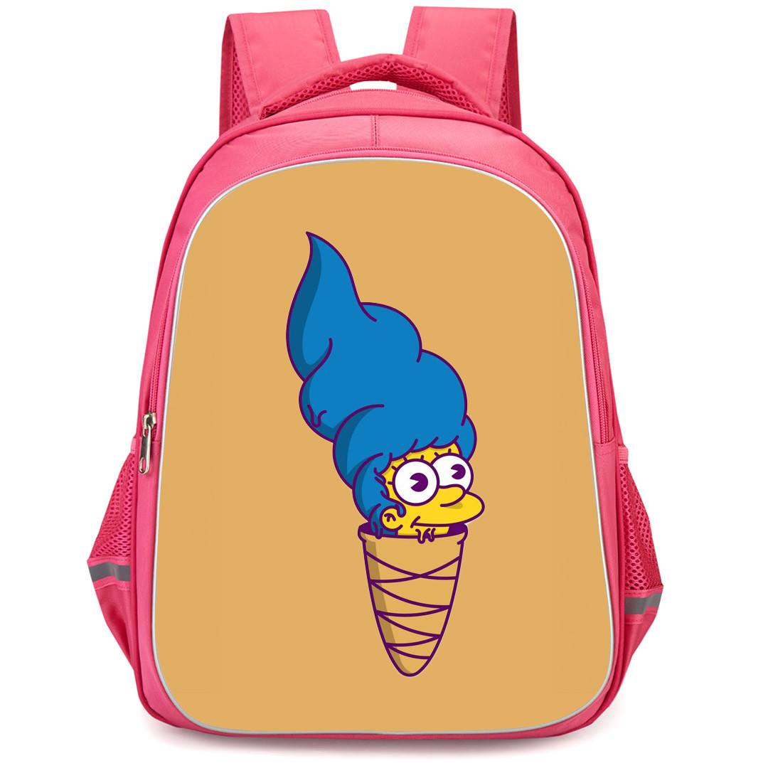 The Simpsons Marge Backpack StudentPack - Marge IceCream On Brown Background