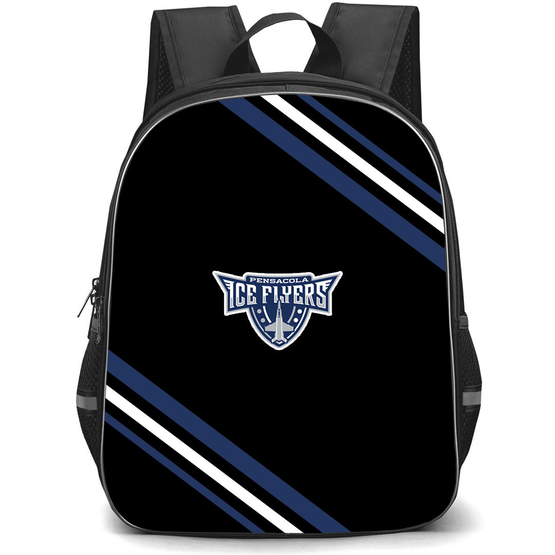 Pensacola Ice Flyers Backpack School Bag StudentPack - Pensacola Ice Flyers Large Logo With Stripe