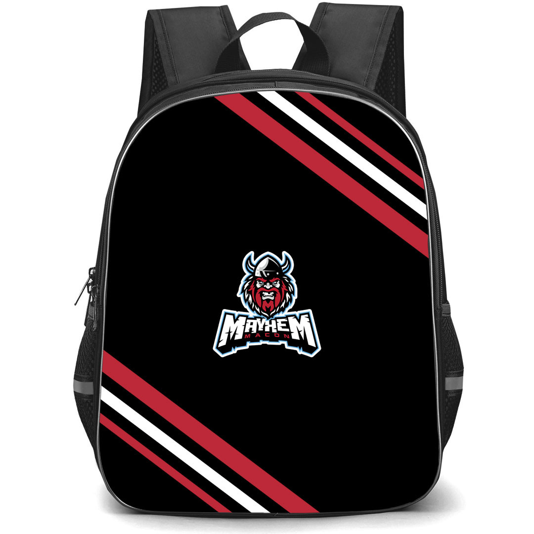 Macon Mayhem Backpack School Bag StudentPack - Macon Mayhem Large Logo With Stripe