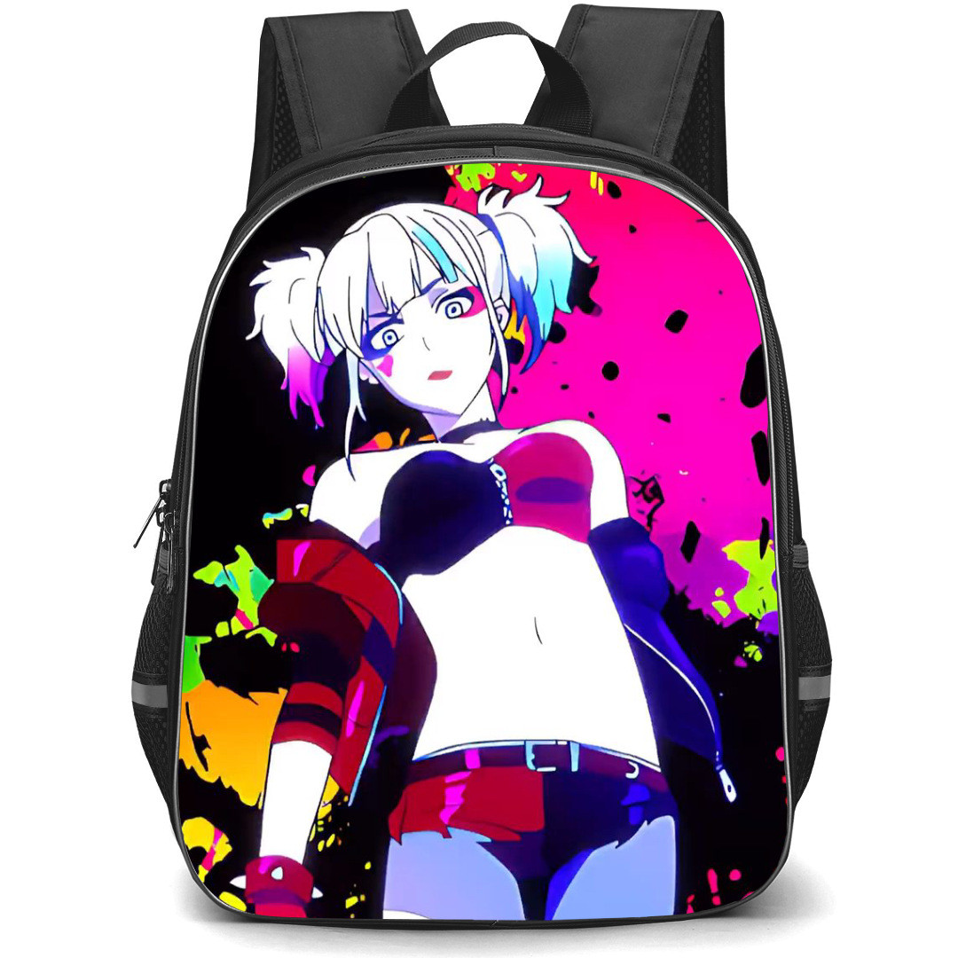 Suicide Squad Isekai Harley Quinn Backpack StudentPack - Harley Quinn Standing Colourful Illustration Art