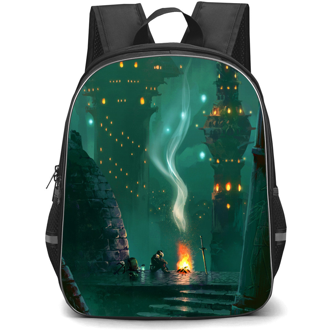 Slay The Spire 2 The Ironclad Backpack School Bag StudentPack - The Ironclad Rest Campfire Poster