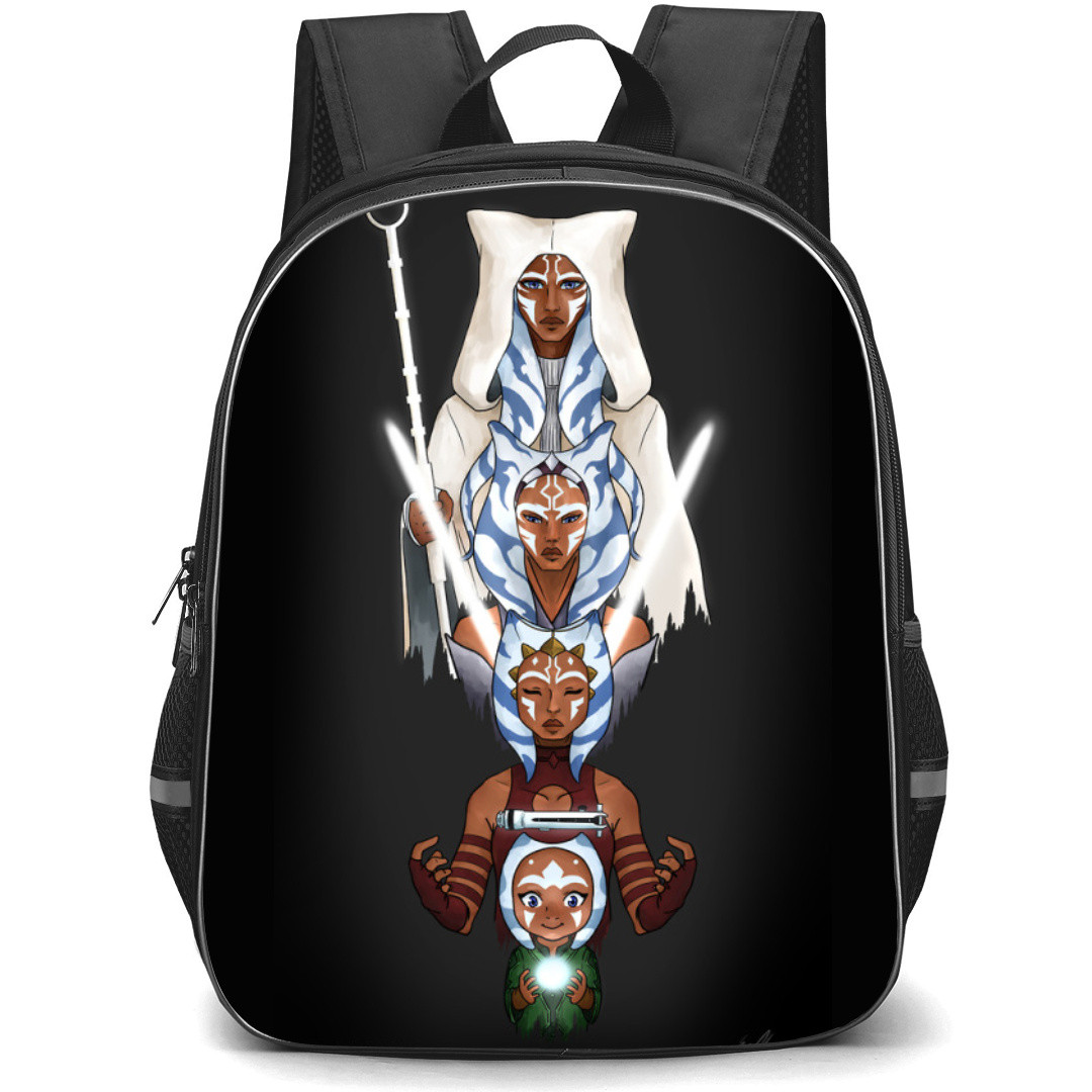 Star Wars Ahsoka Backpack StudentPack - Ahsoka Tano Growing up On Black Background